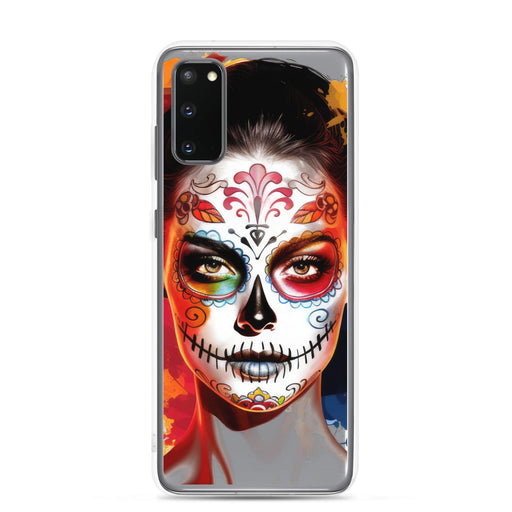 Day of the Dead Girl Watercolor Caricature: Spray Paint & Traditional Oil Blend Clear Case for Samsung® Mexicada Samsung Galaxy S20
