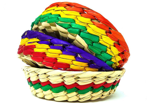 Elegantly Handwoven, Authentic Mexican Baskets for Party, Tortillas, Candy, Chips and More (Tortillero Tule De Colores) - Alondra's Imports