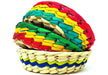 Elegantly Handwoven, Authentic Mexican Baskets for Party, Tortillas, Candy, Chips and More (Tortillero Tule De Colores) - Alondra's Imports